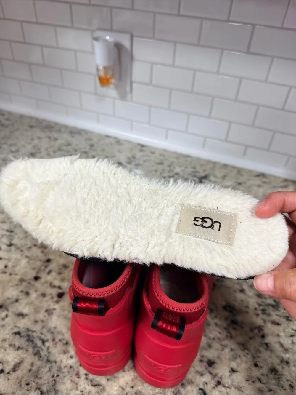 UGG Red Waterproof Chelsea Short Rain Boots